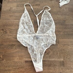 Victoria’s Secret white lace bodysuit